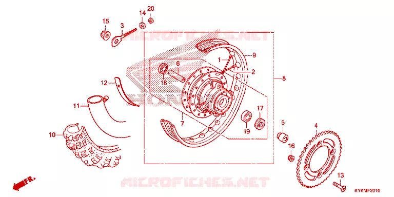ACHTER WIEL Honda MOTO 110 CRF 2023  CRF110FP