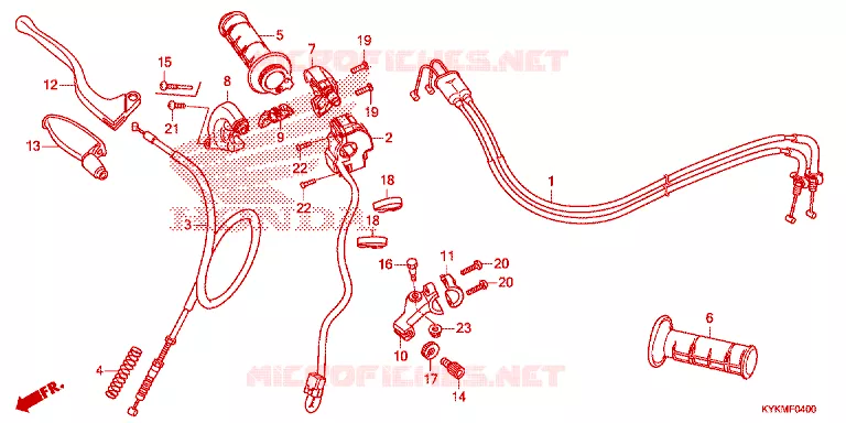HENDEL HEFBOOM/SCHAKELAAR/KABEL(1) Honda MOTO 110 CRF 2023  CRF110FP
