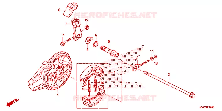 ACHTER REM PANEEL Honda MOTO 110 CRF 2023  CRF110FP