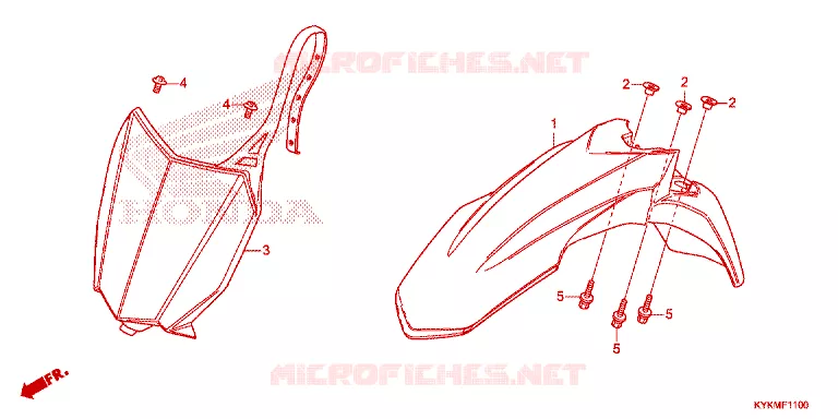 VOOR STROOMLIJNKAP/OPSTAP VLOER Honda MOTO 110 CRF 2023  CRF110FP