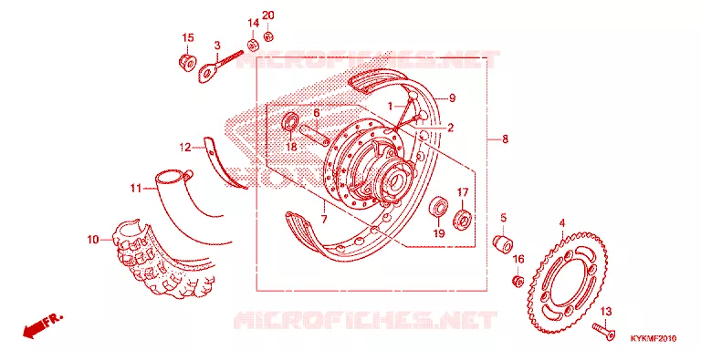 ACHTER WIEL Honda MOTO 110 CRF 2023  CRF110FP