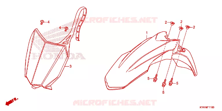 VOOR STROOMLIJNKAP/OPSTAP VLOER Honda MOTO 110 CRF 2023  CRF110FP