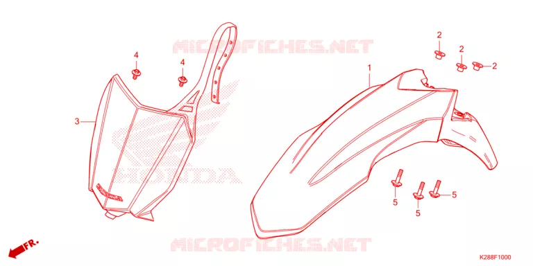 VOOR STROOMLIJNKAP/OPSTAP VLOER Honda MOTO 125 CRF 2023  CRF125FBP