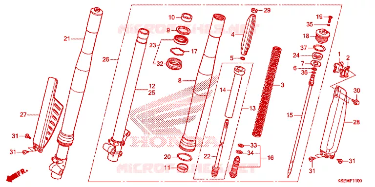 VOOR VORK/STURING STANG Honda MOTO 150 CRF 2021  CRF150RM