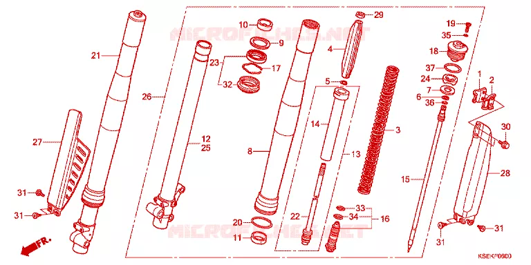 VOOR VORK/STURING STANG Honda MOTO 150 CRF 2023  CRF150RN