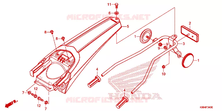 ACHTER STROOMLIJNKAP  Honda MOTO 250 CRF 2023  CRF250FP