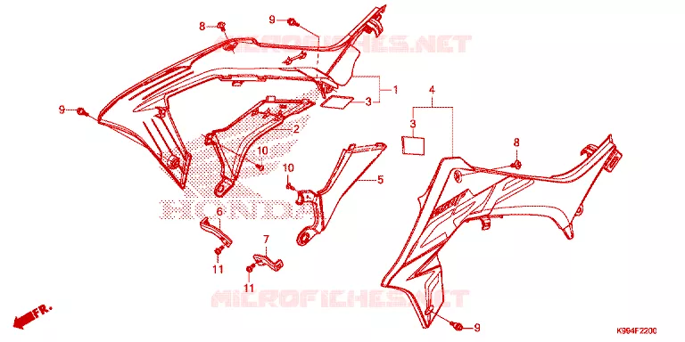 VENTILATOR AFDEKKING/DEKBAND Honda MOTO 250 CRF 2023  CRF250FP