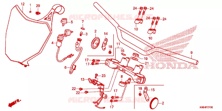 HENDEL PIJP/BOVENSTE BRUG Honda MOTO 250 CRF 2023  CRF250FP