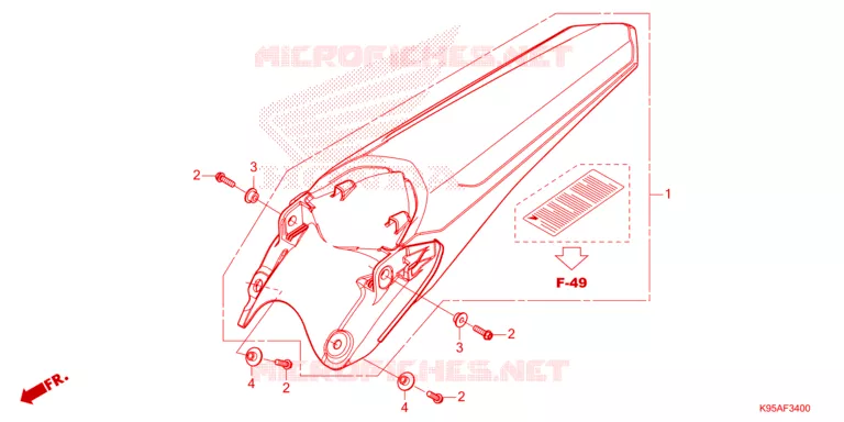 ACHTER STROOMLIJNKAP  Honda MOTO 250 CRF 2023  CRF250RP