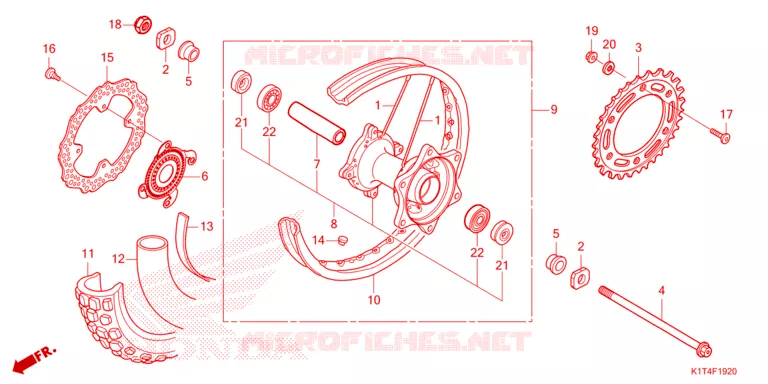 ACHTER WIEL Honda MOTO 300 CRF 2022  CRF300LN