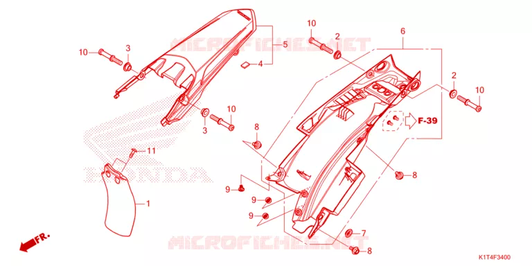 ACHTER STROOMLIJNKAP  Honda MOTO 300 CRF 2024  CRF300LN