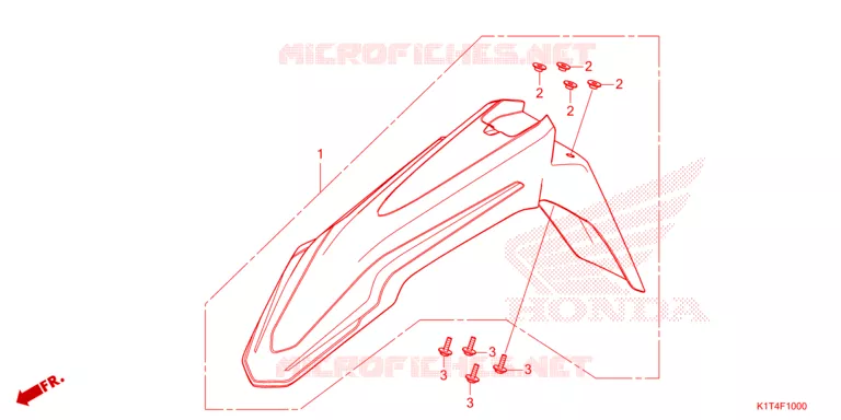 VOOR STROOMLIJNKAP/OPSTAP VLOER Honda MOTO 300 CRF 2023  CRF300LRAN