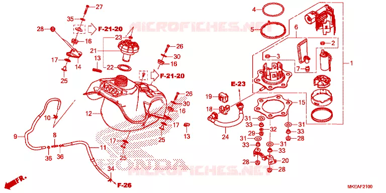 BRANDSTOF TANK  Honda MOTO 450 CRF 2023  CRF450RLN