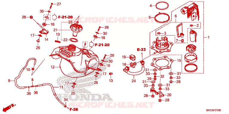 BRANDSTOF TANK  Honda MOTO 450 CRF 2023  CRF450RLP