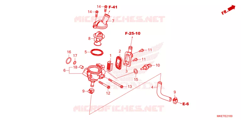 THERMOSTAAT - WATERPIJP Honda MOTO 450 CRF 2023  CRF450RLP