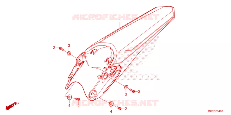 ACHTER STROOMLIJNKAP  Honda MOTO 450 CRF 2023  CRF450RP