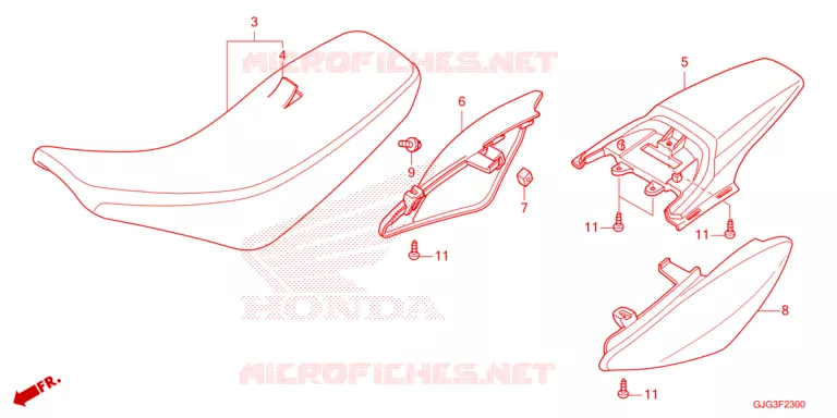 ZITTING/ACHTER STROOMLIJNKAP Honda MOTO 50 CRF 2023  CRF50FP