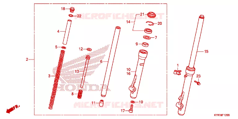 VOOR VORK/STURING STANG Honda MOTO 110 CRF 2022  CRF110FN