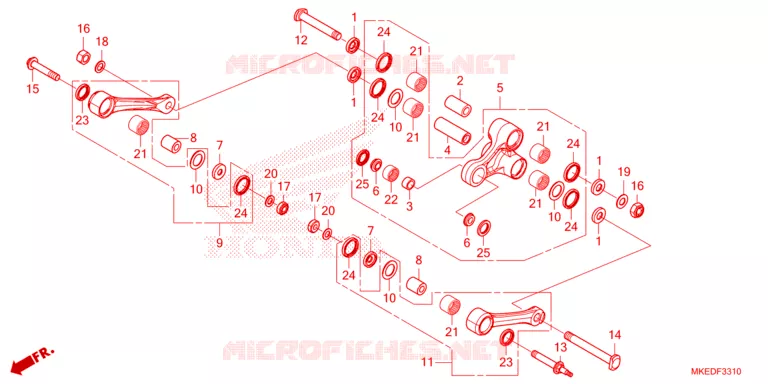ACHTER KUSSEN ARM Honda MOTO 450 CRF 2023  CRF450RP