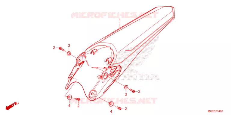 ACHTER STROOMLIJNKAP  Honda MOTO 450 CRF 2023  CRF450RP