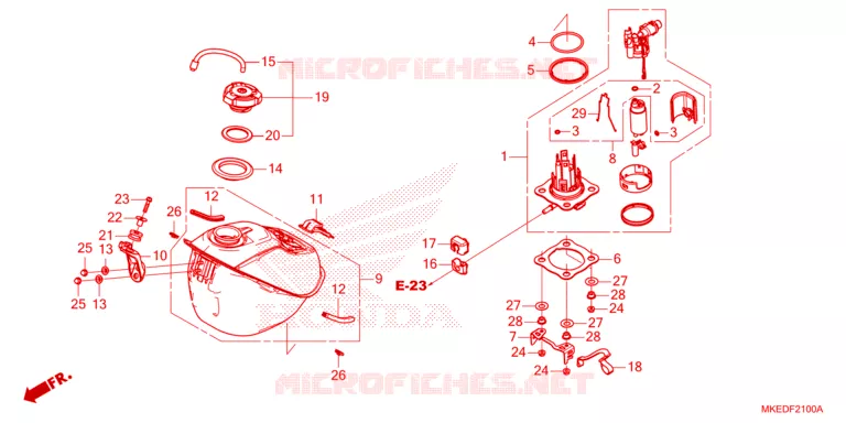 BRANDSTOF TANK (CRF450R/RWE) Honda MOTO 450 CRF 2023  CRF450RP