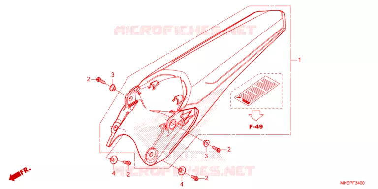ACHTER STROOMLIJNKAP  Honda MOTO 450 CRF 2023  CRF450RP