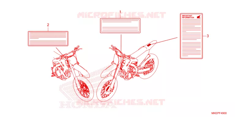 WAARSCHUWINGSLABEL Honda MOTO 450 CRF 2023  CRF450RWEP