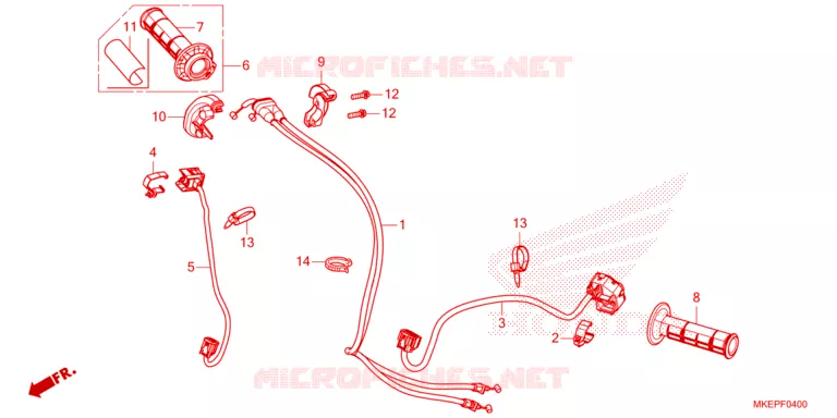 HENDEL HEFBOOM/SCHAKELAAR/KABEL(1) Honda MOTO 450 CRF 2023  CRF450RXP