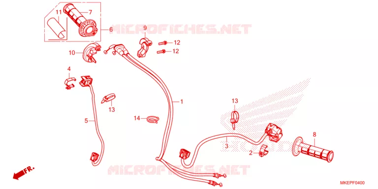 HENDEL HEFBOOM/SCHAKELAAR/KABEL(1) Honda MOTO 450 CRF 2023  CRF450RXP