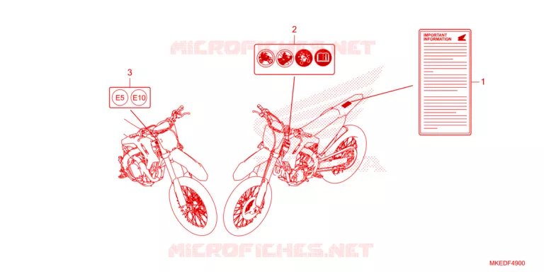 WAARSCHUWINGSLABEL Honda MOTO 450 CRF 2023  CRF450RXP