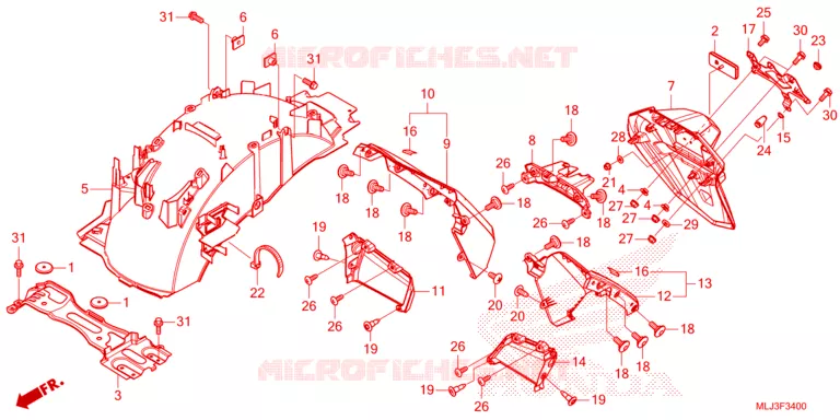 ACHTER STROOMLIJNKAP  Honda MOTO 1800 GOLD-WING 2023  GL1800DAP