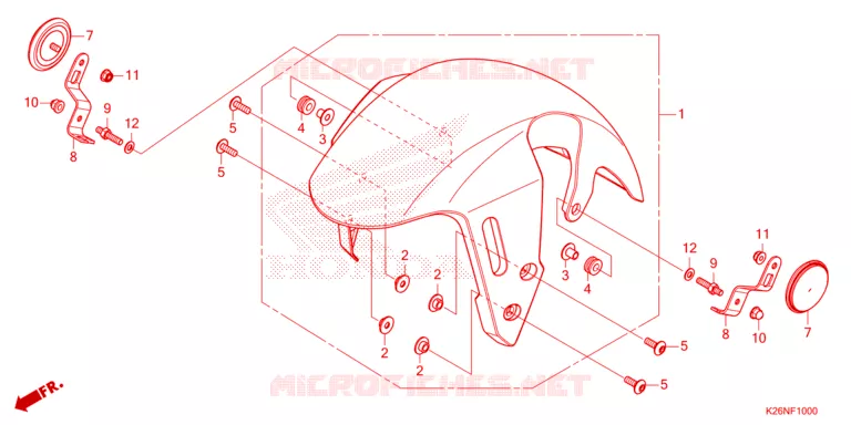 VOOR STROOMLIJNKAP/OPSTAP VLOER Honda MOTO 125 GROM 2023  MSX125P
