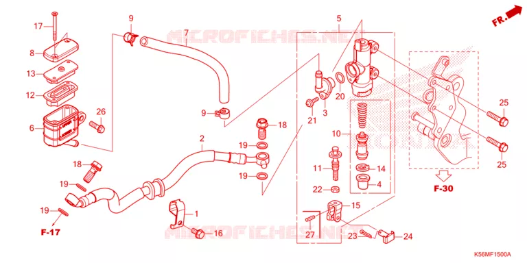 ACHTER REM HOOFD CILINDER Honda MOTO 150 RS 2023  FS150FN_4MA