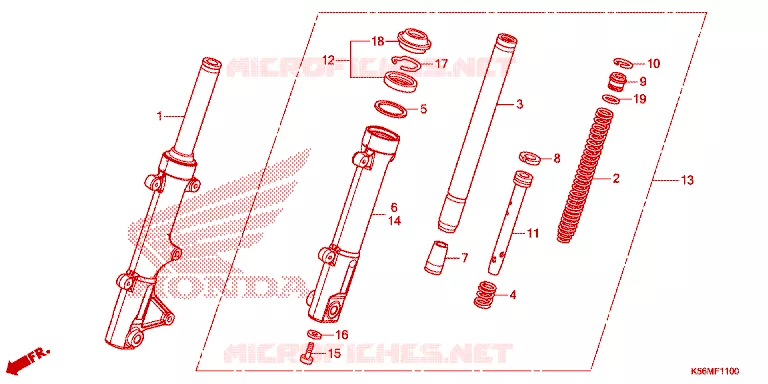 VOOR VORK/STURING STANG Honda MOTO 150 RS 2022  FS150FN_4MA