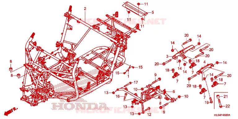 FRAME CHASSIS Honda ATV 1000 TALON 2021  SXS1000S2RM