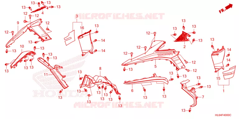 ACHTER STROOMLIJNKAP  Honda ATV 1000 TALON 2023  SXS1000S2XN