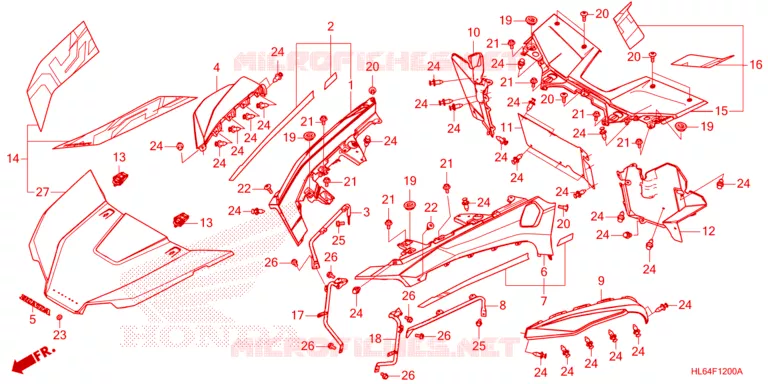 VOORSPATBORD / TREEPLANK Honda ATV 1000 TALON 2022  SXS1000S2XN