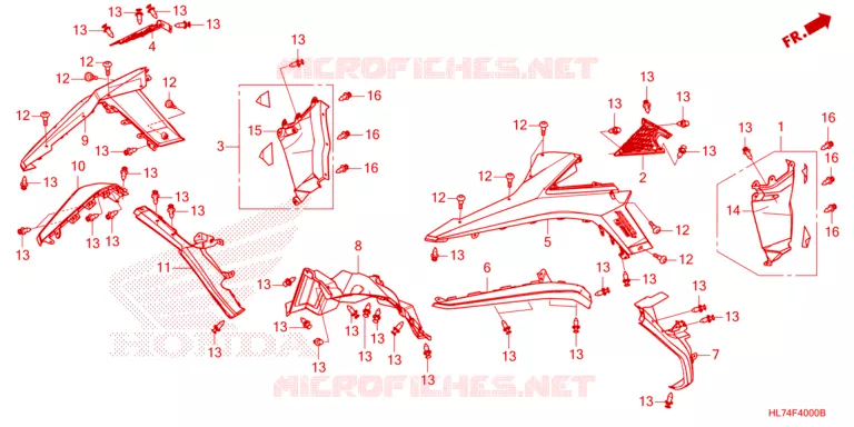 ACHTER STROOMLIJNKAP  Honda ATV 1000 TALON 2021  SXS1000S4XM
