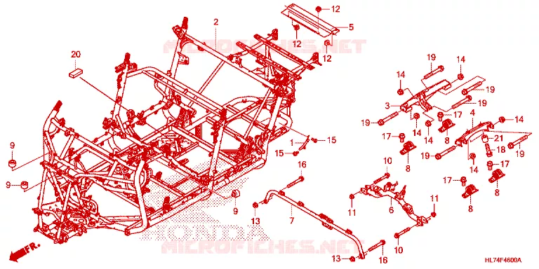 FRAME CHASSIS Honda ATV 1000 TALON 2021  SXS1000S4XM