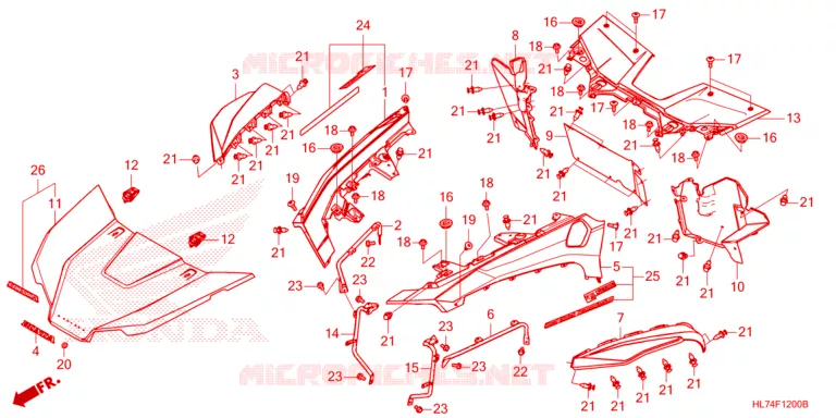 VOORSPATBORD / TREEPLANK Honda ATV 1000 TALON 2021  SXS1000S4XM
