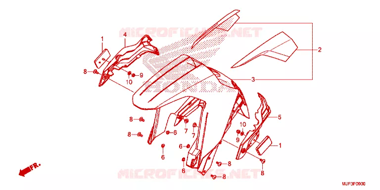 VOOR STROOMLIJNKAP/OPSTAP VLOER Honda MOTO 1000 AFRICA-TWIN 2016  CRF1000AG