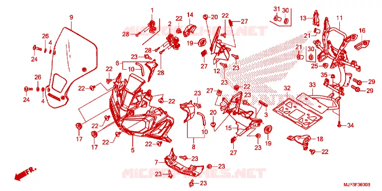 VOOR KAP Honda MOTO 1000 AFRICA-TWIN 2016  CRF1000AG
