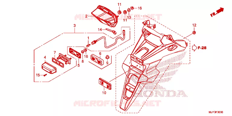 ACHTERLICHT/KENTEKEN LICHT Honda MOTO 1000 AFRICA-TWIN 2017  CRF1000G