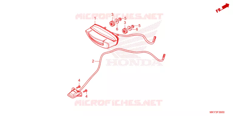 ACHTERLICHT/KENTEKEN LICHT Honda MOTO 650 CB 2023  CB650RAP
