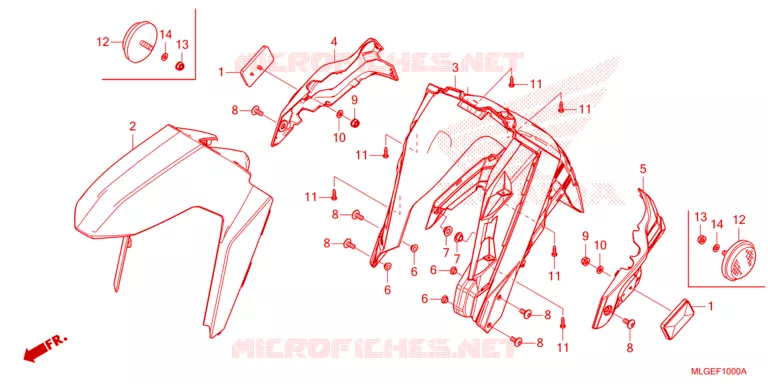 VOOR STROOMLIJNKAP/OPSTAP VLOER Honda MOTO 1100 AFRICA-TWIN 2023  CRF1100ALP