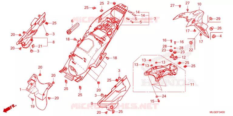 ACHTER STROOMLIJNKAP (CRF1100A/AL/D) Honda MOTO 1100 AFRICA-TWIN 2023  CRF1100AP
