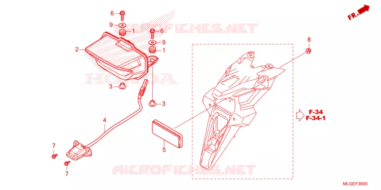 ACHTERLICHT/KENTEKEN LICHT Honda MOTO 1100 AFRICA-TWIN 2023  CRF1100AP