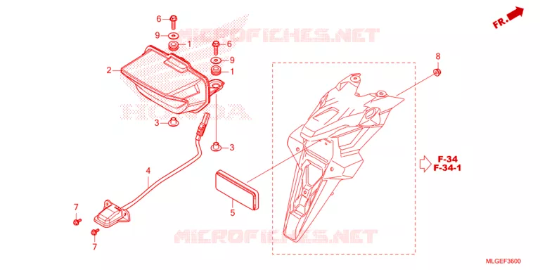ACHTERLICHT/KENTEKEN LICHT Honda MOTO 1100 AFRICA-TWIN 2023  CRF1100D4P