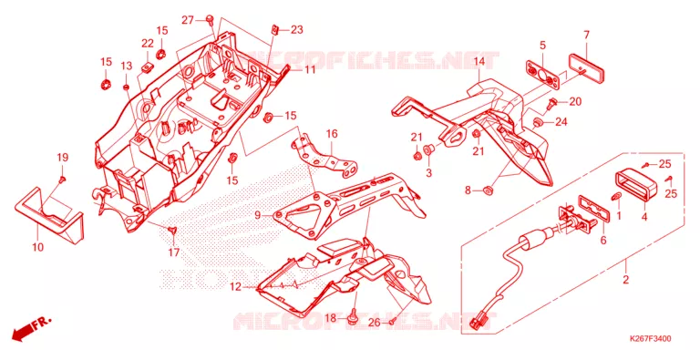 ACHTER STROOMLIJNKAP  Honda MOTO 125 MSX 2024  MSX125AP