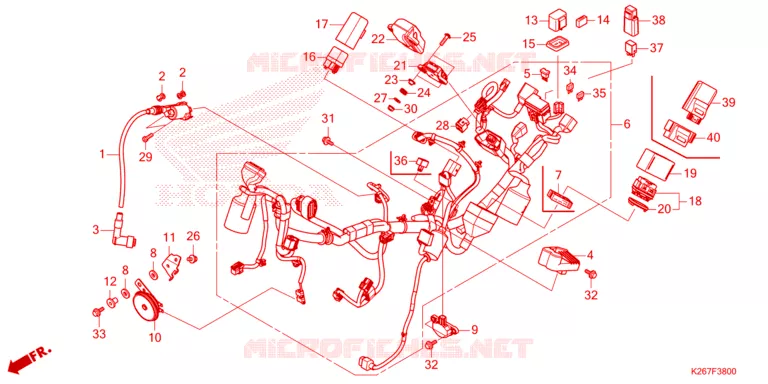 BEDRADINGSBUNDEL/ ONTSTEKINGSSPOEL Honda MOTO 125 MSX 2023  MSX125AP